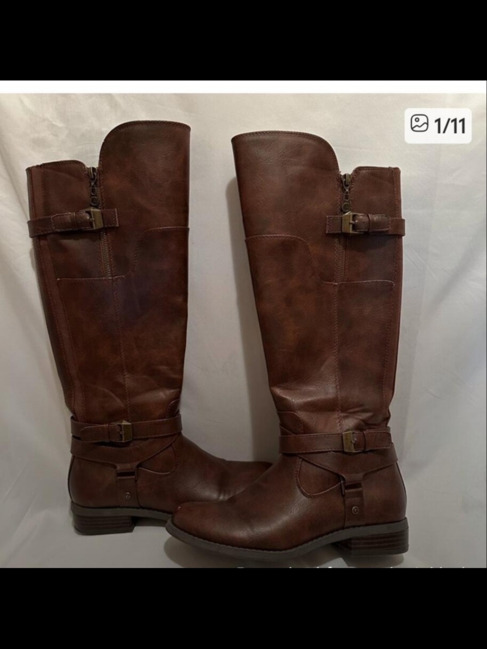 Guess Women's Brown Leather Knee-High Riding Boots SizE 7